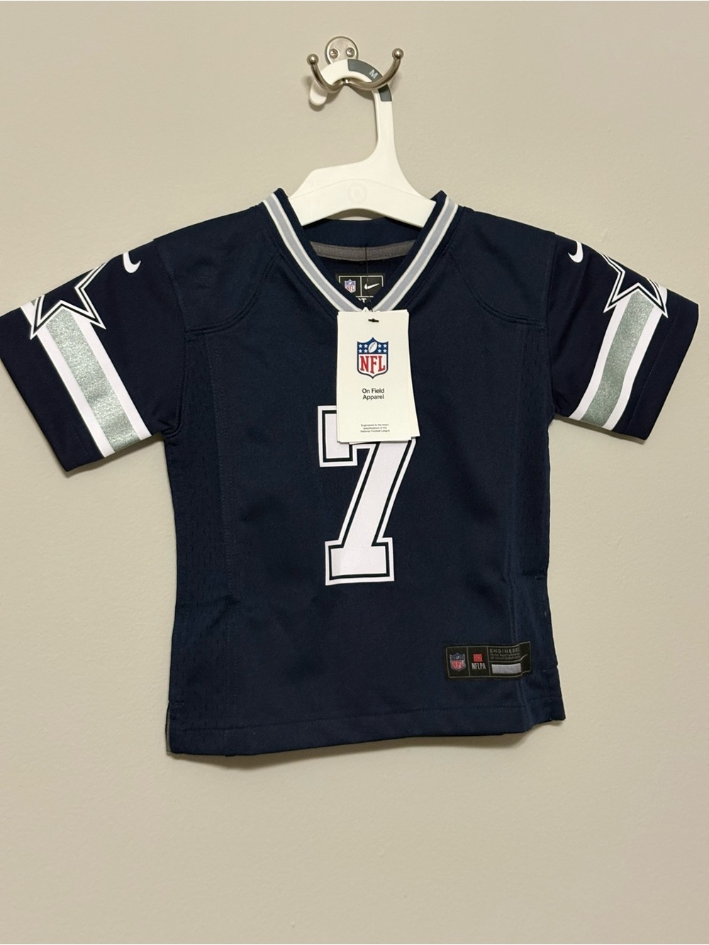 NFL Kids Navy and Silver #7 Dallas Cowboys Jersey